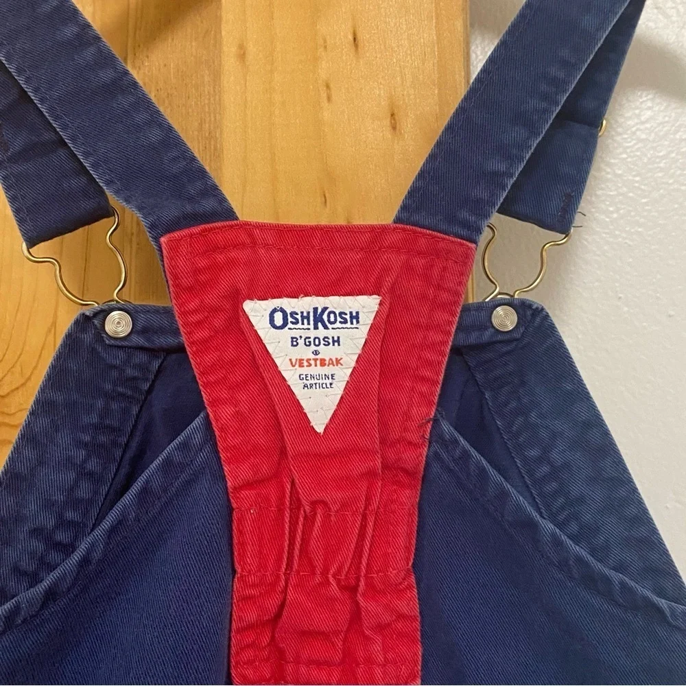 Vintage OshKosh Boys Navy Blue Club Commodore Overalls